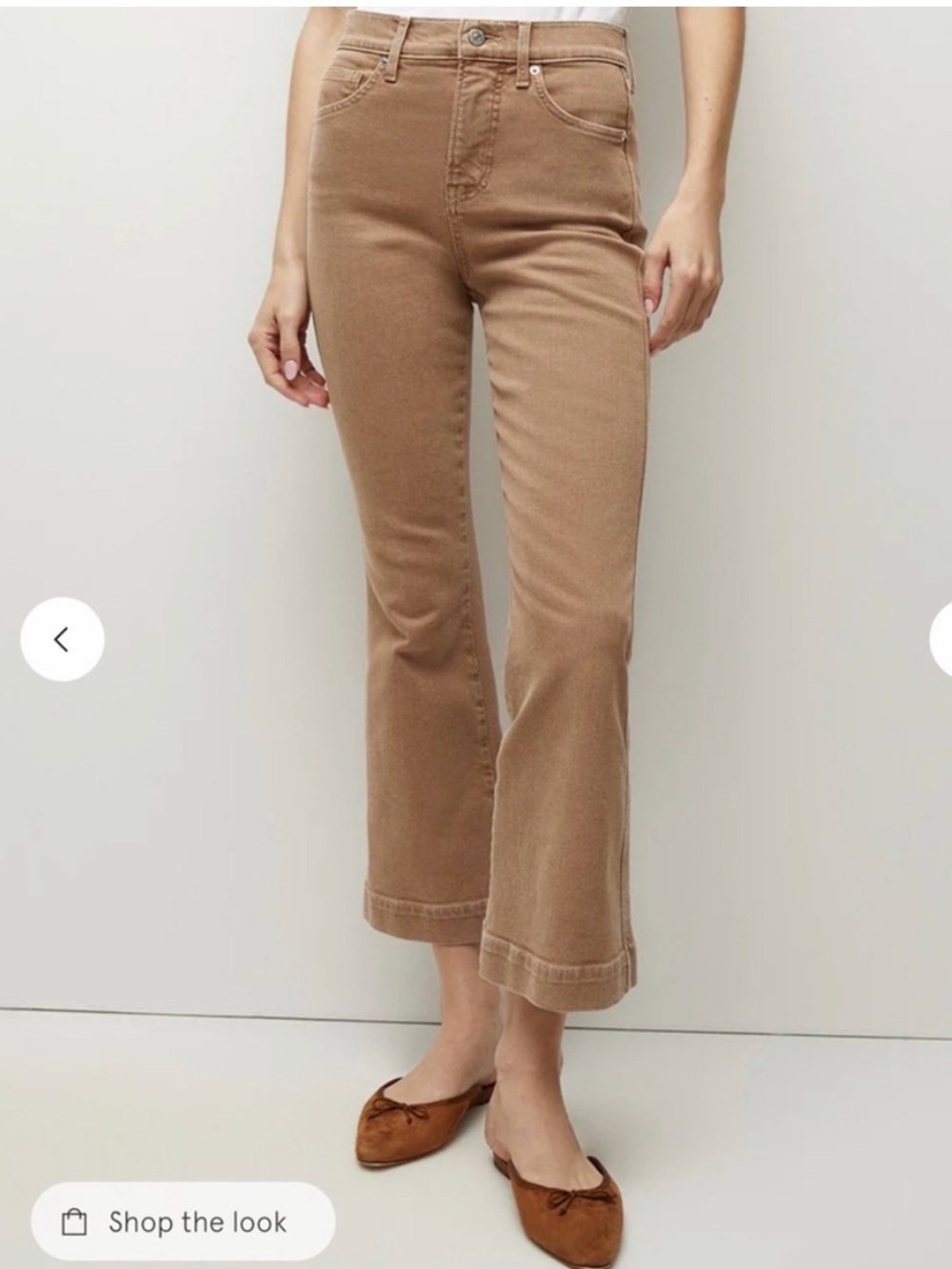 Veronica Beard Carson Ankle Flare High Rise Jeans Taupe Sierra 29